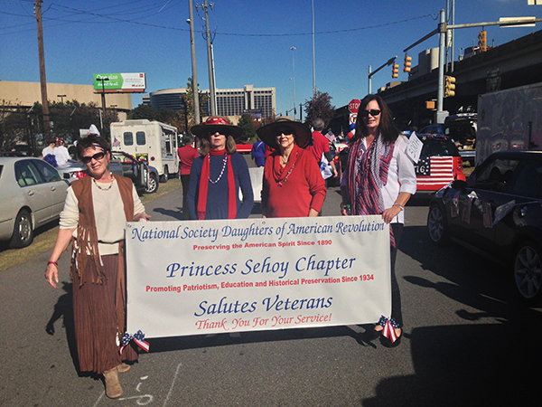 Two DAR Indian Princesses for Veterans Day Parade 2013