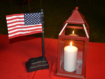 Flag and candle